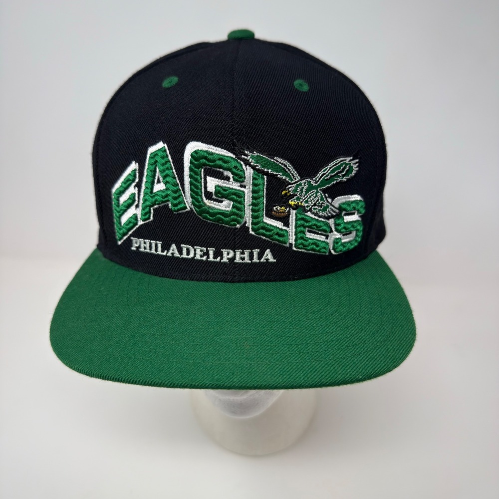 Philadelphia Eagles Mitchell Ness Wool Snapback Hat Embroidered Logo Adjustable